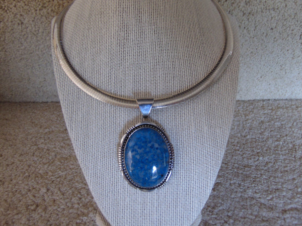 925 Sterling Silver Jasper Pendant Necklace - Western Rodeo Style