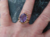 14K Yellow Gold Oval Amethyst Ring - Size 5.5