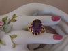14K Yellow Gold Oval Amethyst Ring - Size 5.5