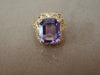 10Kt Yellow Gold Synthetic Amethyst Ring: Art Deco Filigree
