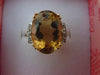 Vintage 14K Gold Citrine Diamond Ring: 12Ct Radiant Cut