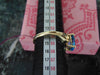 Vintage 14K Gold Blue Topaz Ring - Checkerboard Cut