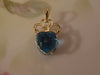 14K Gold Blue Topaz Heart Pendant