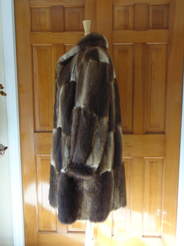 Vintage Muskrat Fur Stroller Coat - A. Herman Monogrammed Lining