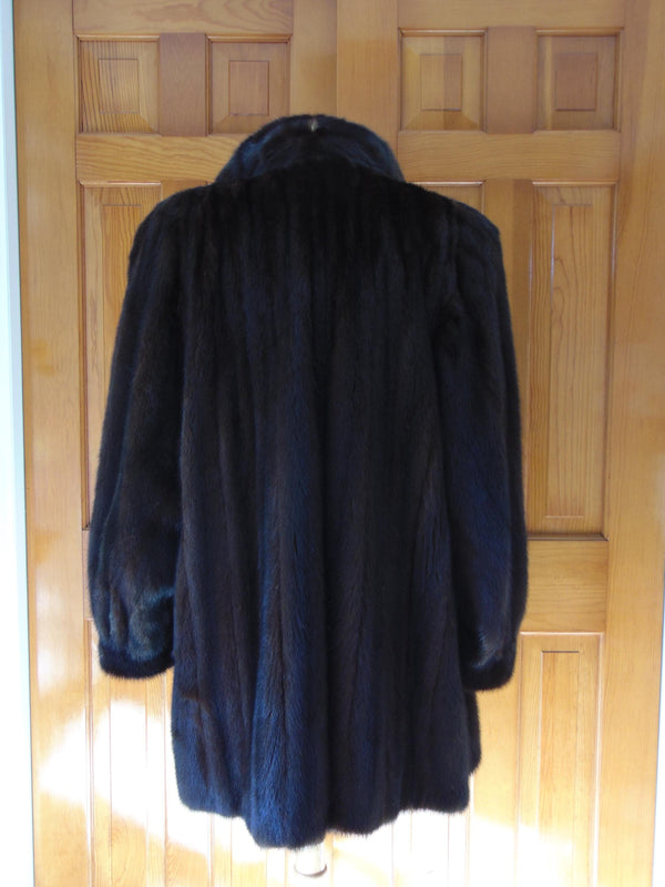 Vintage Black Mink Fur Opera Coat - Ballerina Cuff