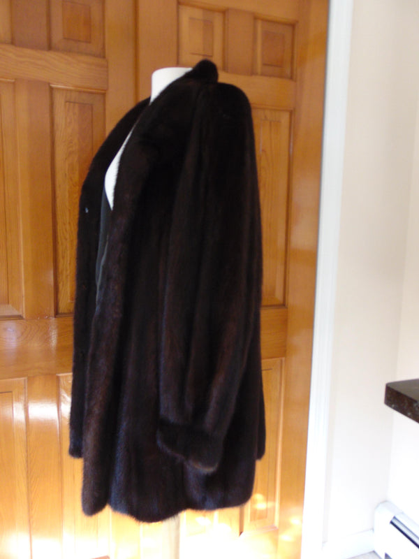 Vintage Black Mink Fur Opera Coat - Ballerina Cuff