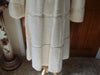 Vintage White Sheared Mink Fur Coat: Rhinestone Button, Size 10