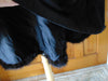 Vintage Black Mink Fur Stroller Coat: Indigo Fox Tuxedo Trim