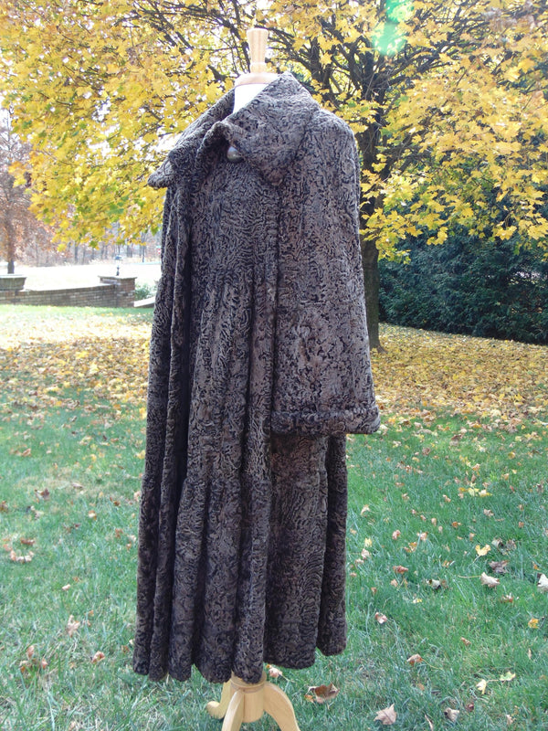 Vintage Brown Persian Lamb Full Length Fur Coat - Jones Furs