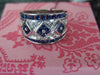 Vintage 10K White Gold Sapphire Diamond Band Ring