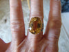 Vintage 14K Gold Citrine Diamond Ring: 12Ct Radiant Cut