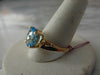 Vintage 14K Gold Blue Topaz Ring - Checkerboard Cut