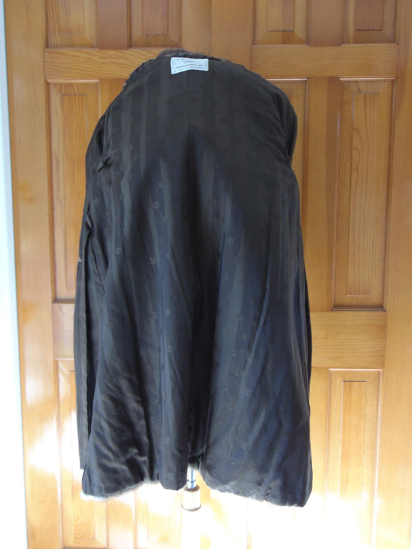 Vintage Muskrat Fur Stroller Coat - A. Herman Monogrammed Lining