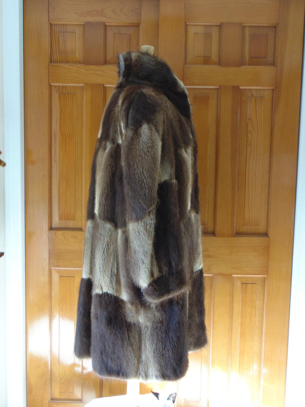 Vintage Muskrat Fur Stroller Coat - A. Herman Monogrammed Lining