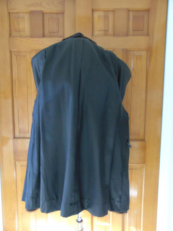 Vintage Black Mink Fur Opera Coat - Ballerina Cuff