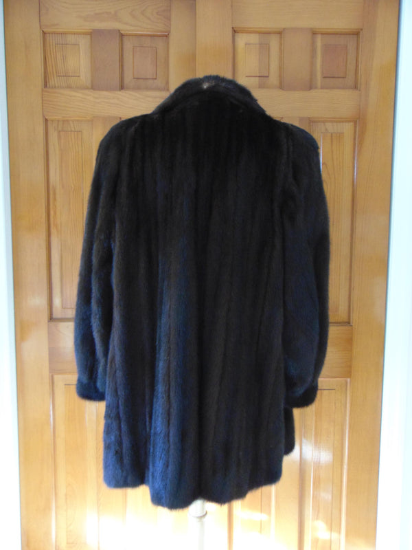 Vintage Black Mink Fur Opera Coat - Ballerina Cuff