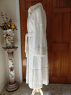 Vintage White Sheared Mink Fur Coat: Rhinestone Button, Size 10