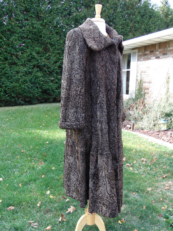 Vintage Brown Persian Lamb Full Length Fur Coat - Jones Furs