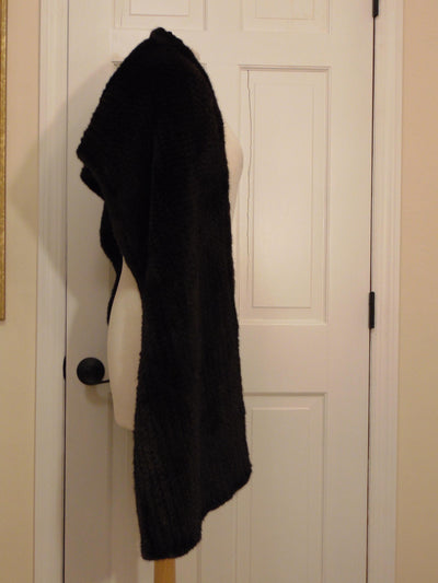J. Mendel Sheared Mink Wrap: Preloved Black Fur Shawl