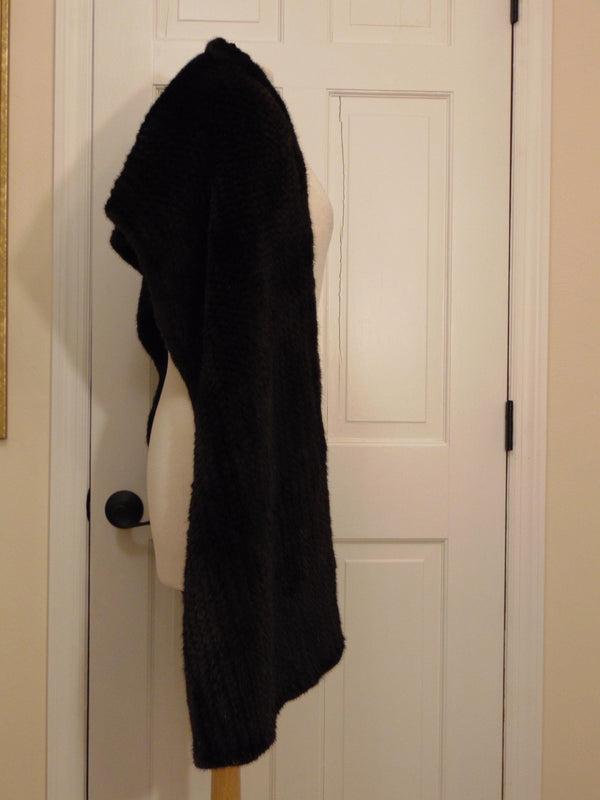 J. Mendel Sheared Mink Wrap: Preloved Black Fur Shawl