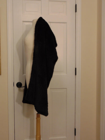 J. Mendel Sheared Mink Wrap: Preloved Black Fur Shawl