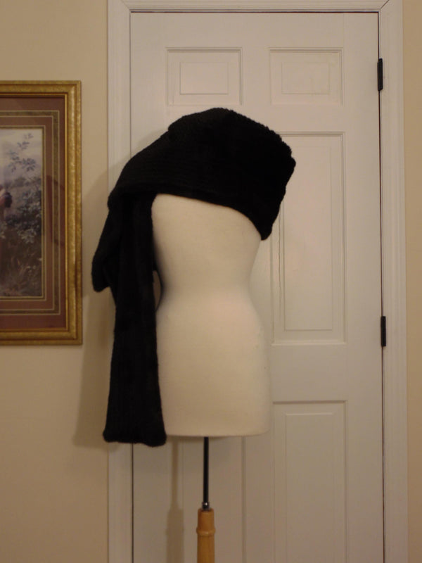 J. Mendel Sheared Mink Wrap: Preloved Black Fur Shawl