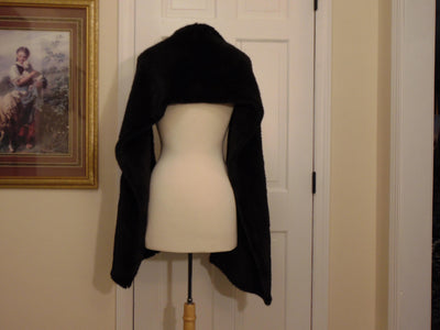 J. Mendel Sheared Mink Wrap: Preloved Black Fur Shawl