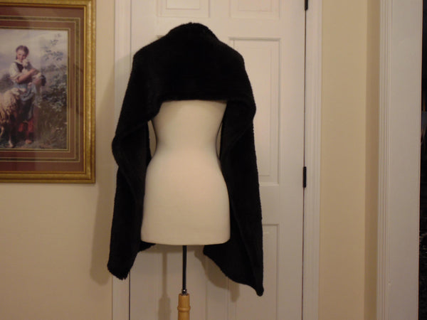 J. Mendel Sheared Mink Wrap: Preloved Black Fur Shawl
