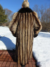 Vintage Full Length Raccoon Fur Coat: Fox Trim, 80s Estate Piece