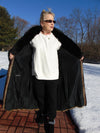 Vintage Full Length Raccoon Fur Coat: Fox Trim, 80s Estate Piece