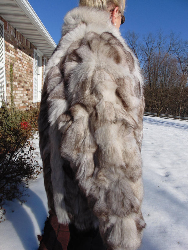 Vintage Blue Fox Fur Jacket: Preloved Estate Coat