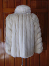 Vintage White Fox Fur Jacket: Preloved Wedding Coat (M)
