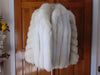 Vintage White Fox Fur Jacket: Preloved Wedding Coat (M)