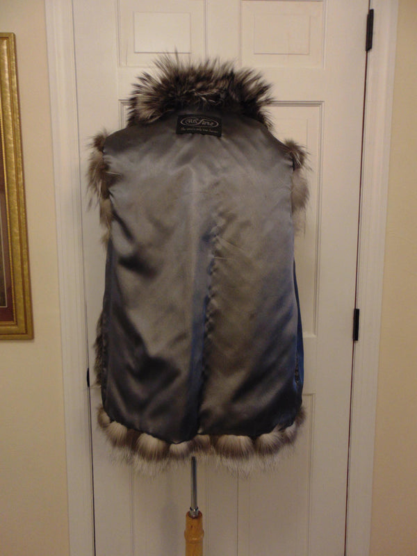 Genuine Silver Fox Fur Vest - RK FURS - Size 14