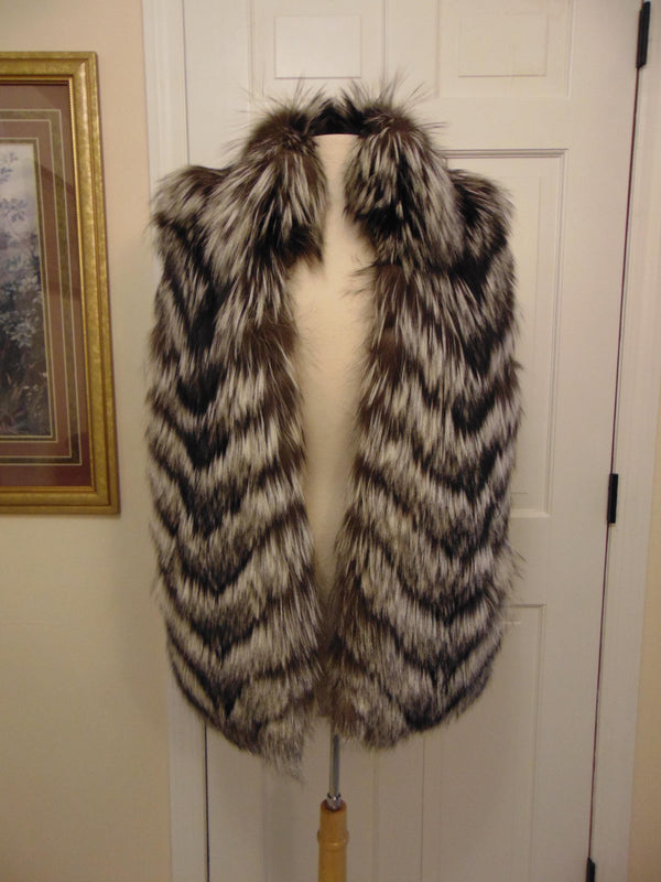 Genuine Silver Fox Fur Vest - RK FURS - Size 14
