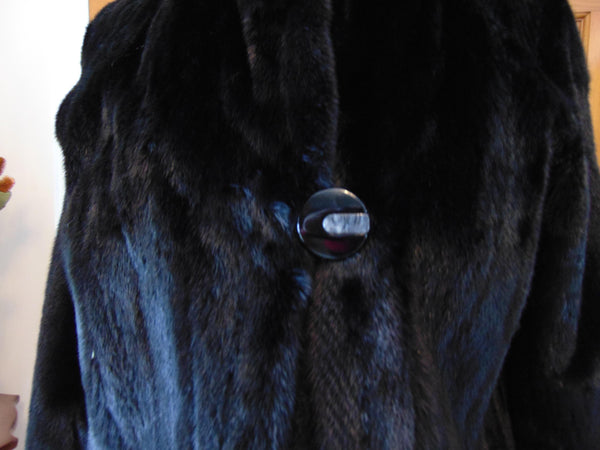 Vintage Black Ranch Mink Fur Stroller Coat: Canadian Fur