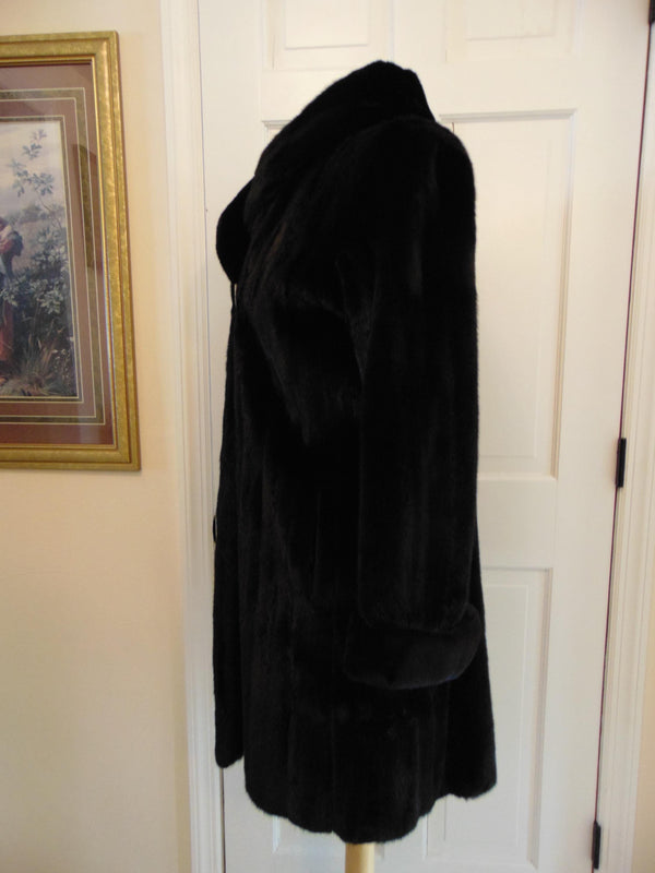Vintage Black Ranch Mink Fur Stroller Coat: Canadian Fur
