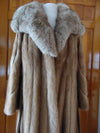 Vintage Pastel Mink Fur Coat with Fox Fur Collar