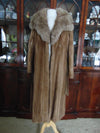 Vintage Pastel Mink Fur Coat with Fox Fur Collar