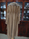 Vintage Pastel Mink Fur Coat with Fox Fur Collar
