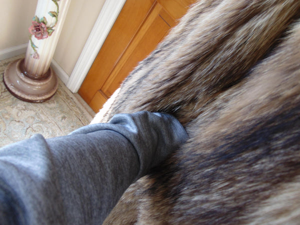Vintage Japanese Taunki Fur Coat: Long Natural Unisex Estate Fur