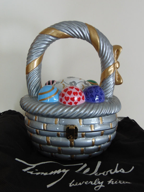 Timmy Woods Easter Basket Purse: Rare Wooden Collectible