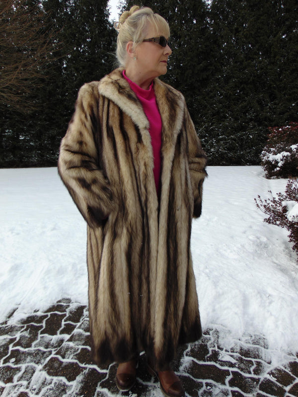 Vintage Full Length Fitch Fur Coat - Luxury Winter Fashion