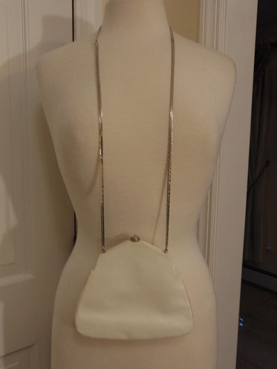 Judith Leiber White Lizard Jeweled Handbag: Silver Hardware