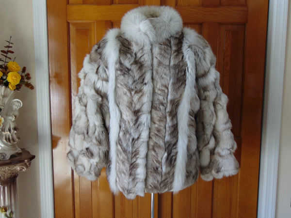 Vintage Blue Fox Fur Jacket: Preloved Estate Coat