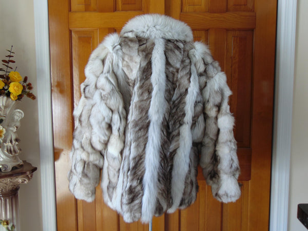 Vintage Blue Fox Fur Jacket: Preloved Estate Coat