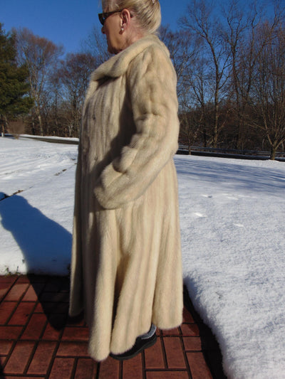 Genuine Tourmaline Mink Fur Coat: Full Length Oleg Cassini Furs