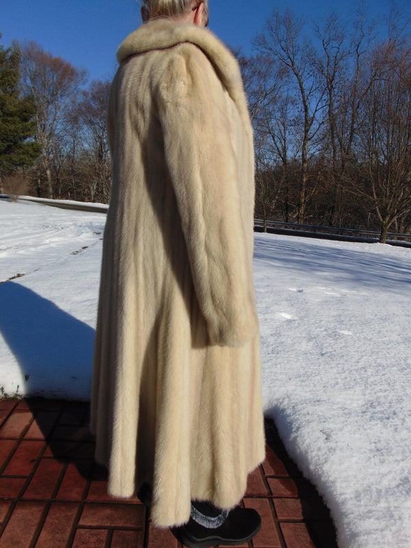 Genuine Tourmaline Mink Fur Coat: Full Length Oleg Cassini Furs