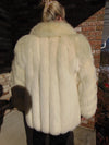 Vintage White Fox Fur Jacket: Preloved Wedding Coat (M)
