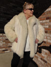 Vintage White Fox Fur Jacket: Preloved Wedding Coat (M)
